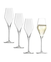 Stolzle Lausitz Quatrophil Champagne Flutes, Set of 4