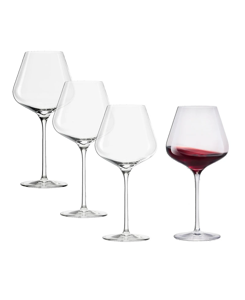 Stolzle Lausitz Quatrophil Burgundy Glasses, Set of 4