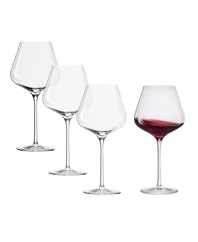 Stolzle Lausitz Quatrophil Burgundy Glasses, Set of 4