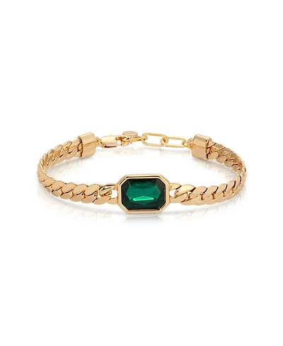 Ettika Deco Crystal Statement Cuban Chain Bracelet