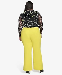 Dkny Plus Size Pintucked Flared Pants