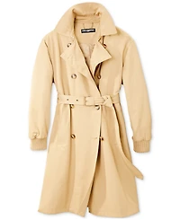 Karl Lagerfeld Paris Women's Ruched-Sleeve Trench Coat