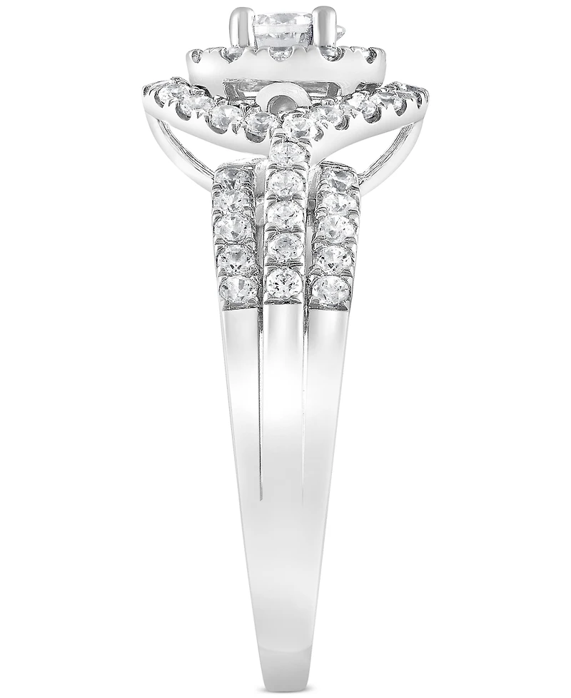 Diamond Double Halo Engagement Ring (1 ct. t.w.) in 14k White Gold