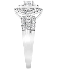 Diamond Double Halo Engagement Ring (1 ct. t.w.) in 14k White Gold