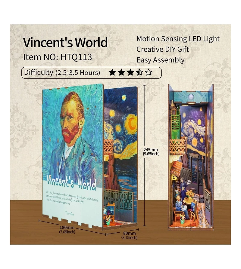 Flash Popup Diy 3D Book Nook Kit Vincent's World 80pcs