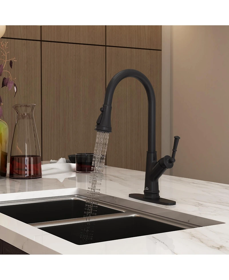 Casainc Single-Handle Pull-Down Kitchen Faucet Single Hole Faucet 1.8 Gpm