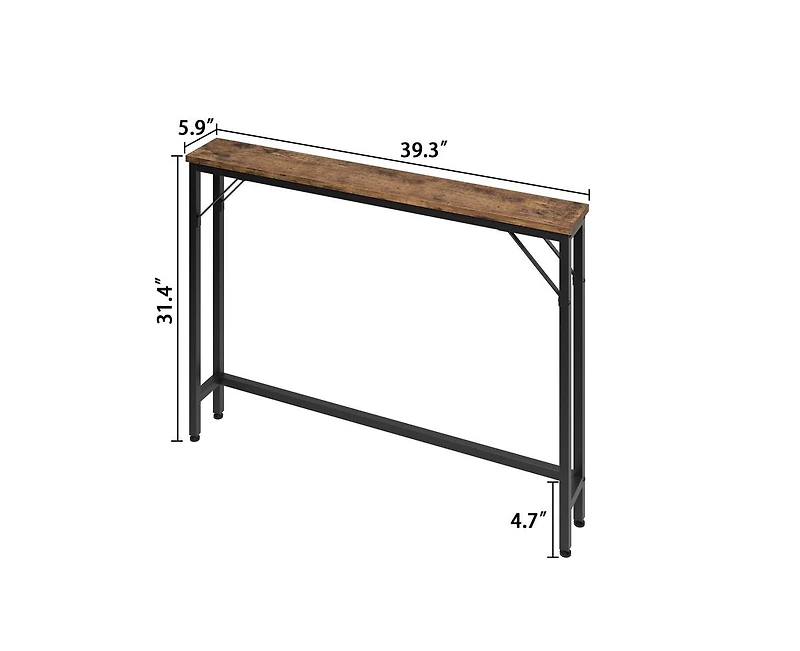 gaomon 5.9" Narrow Sofa Table, Skinny Console Table with Storage, Slim Behind Couch Table for Living Room, Entryway, Hallway