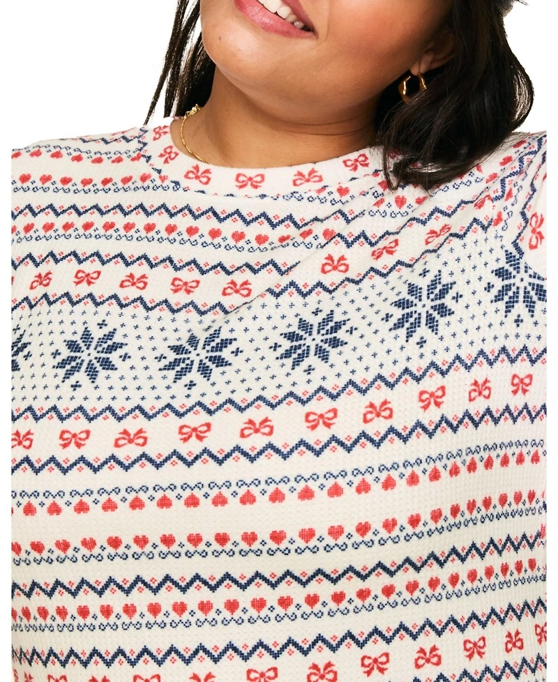 Adore Me Plus Size Janise Pajama Long Sleeve Top & Leggings Set