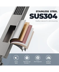 Casainc Doux Wall Mounted Waterfall Tub Spout with Diverter and Handheld Shower Head