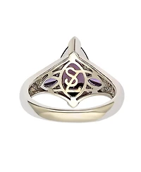 Suzy Levian Sterling Silver Cubic Zirconia Brown Marquise Center Stone Ring