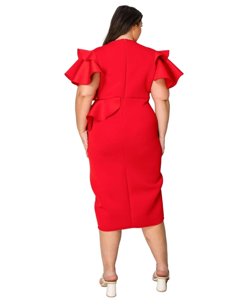 L I V D Plus Kira Neoprene Peplum Dress