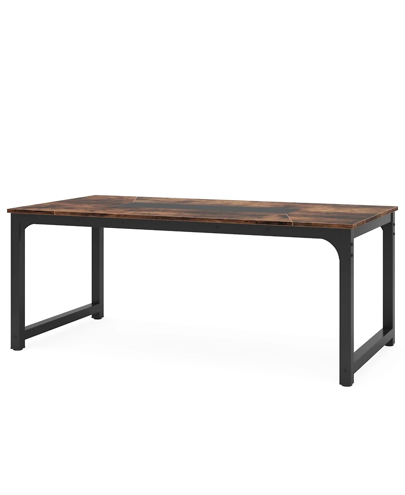 Tribesigns 78.7"x39.4" Dining Table, Industrial Kitchen Table for 8-10 Person, Rectangular Dinner Table for Dining Room Kitchen Living Room, with Heav