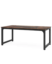 Tribesigns 78.7"x39.4" Dining Table, Industrial Kitchen Table for 8-10 Person, Rectangular Dinner Table for Dining Room Kitchen Living Room, with Heav