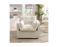 gaomon Swivel Accent Chair, Mid Century Modern Arm Chair for Living Room, Comfy Single Sofa Chair Reading Sofa with Solid Metal Base
