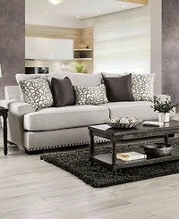 Furniture of America 101" Sedrev Linen Track Arm Sofa