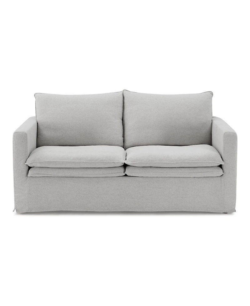 Furniture of America 68" Linen Maddy 2-Seater Narrow Track Arm Loveseat