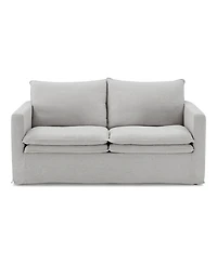 Furniture of America 68" Linen Maddy 2-Seater Narrow Track Arm Loveseat