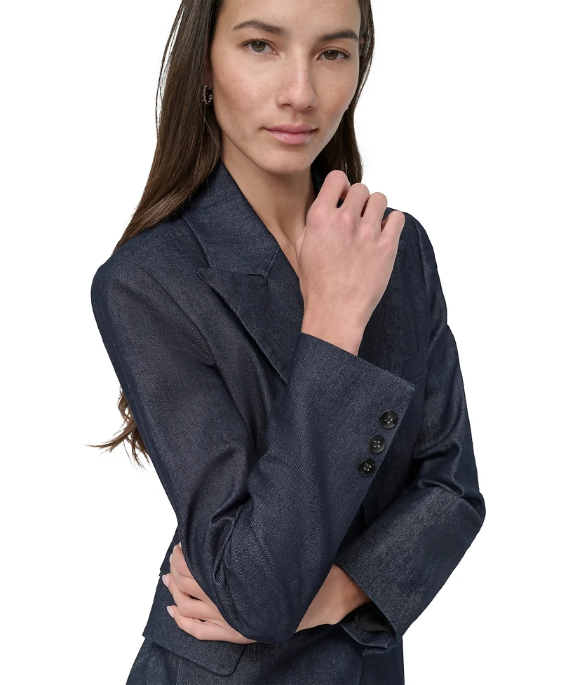 Dkny Jeans Women's Double-Breasted Denim Blazer - DDN