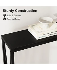 gaomon Console Table, 2-Tier Entryway Table with Storage, Narrow Sofa Table with V Design, 43" Industrial Console Table