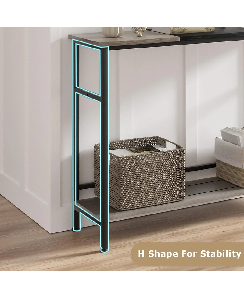 gaomon Console Table, Color Block Entryway Table with Storage, 39.3”Narrow Sofa Table with Adjustable Shelf