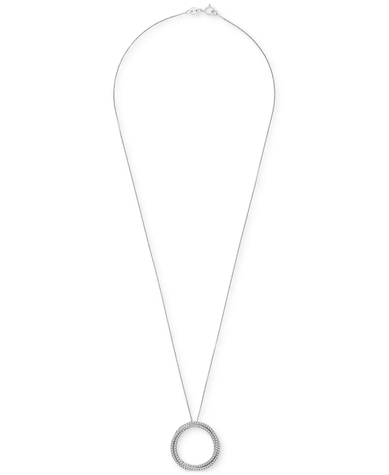 Diamond Open Circle Pendant Necklace (1/2 ct. t.w.) in Sterling Silver, 18" + 2" extender, Exclusively at Macy's