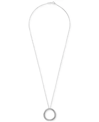 Diamond Open Circle Pendant Necklace (1/2 ct. t.w.) in Sterling Silver, 18" + 2" extender, Exclusively at Macy's