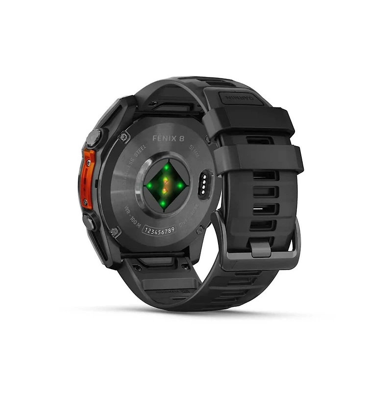 Garmin fenix 8 51mm, Amoled, Outdoor & Fitness Gps Smartwatch, Glass, Slate Gray Steel/Black, Black Band, Ww