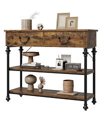 gaomon Console Tables for Entryway, Small Entryway Table with 2 Drawers