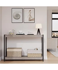 gaomon Console Table, 39.5 Inch Narrow Entryway Table with 2- Tiers Storage Shelves, Entrance Table