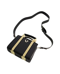 True Religion Licensed Faux Leather Mini Tote Bag with Branded Straps