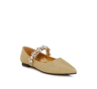 Flavia Diamante Brooch Glitter Ballerinas Women