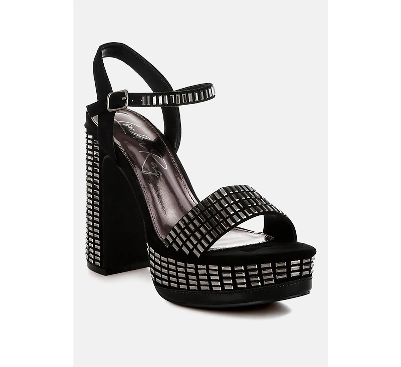 Starlet Rhinestones Embellished Ankle Strap Heels