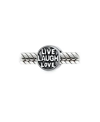 Bling Jewelry Live Laugh Love Mantra Charm Bead Sterling Silver Bracelet