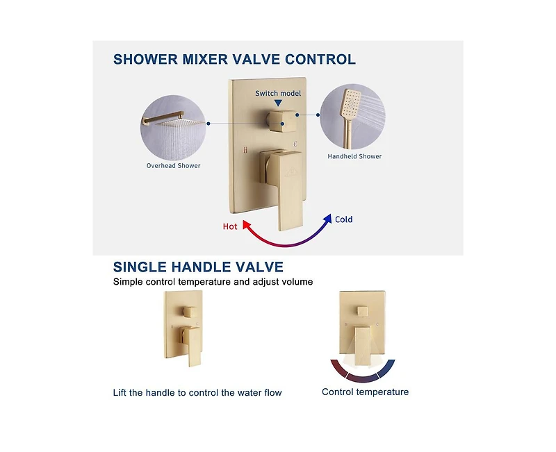 Casainc Bathroom Shower Faucet with Rough-in Valve
