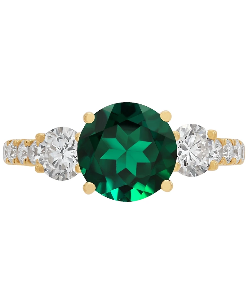 Grown With Love Lab Ruby (3 ct. t.w.) & Diamond (1 Ring 14k Gold (Also Emerald Sapphire)
