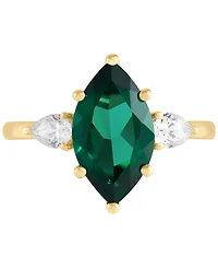 Grown With Love Lab Ruby (3-1/3 ct. t.w.) & Diamond (1/2 Marquise Ring 14k Gold (Also Emerald Sa