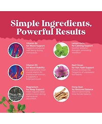 Nature's Craft Menopause Support Capsules, Hormone Balance for Women for Night Sweats Mood, Nature's Craft, 30ct