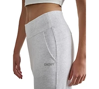 Dkny Sport Women's Studded-Logo Wide-Leg Pants
