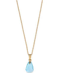 Blue Topaz Briolette 18" Pendant Necklace (4 ct. t.w.) 14k Gold (Also Peridot & Citrine)