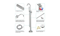 Slickblue Freestanding Bathtub Faucet Floor Mount Bathroom Faucet with Hand Shower