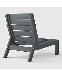 WestinTrends Outdoor Patio Hdpe Right Arm Facing Sectional Gray Corner Club Chair with Cushions