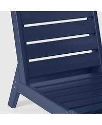 WestinTrends Outdoor Hdpe Deep Seating Modular Armless Patio Blue Chair with Cushions