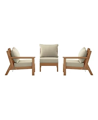 WestinTrends Outdoor Patio Hdpe Teak Sectional Sofa with Cushions