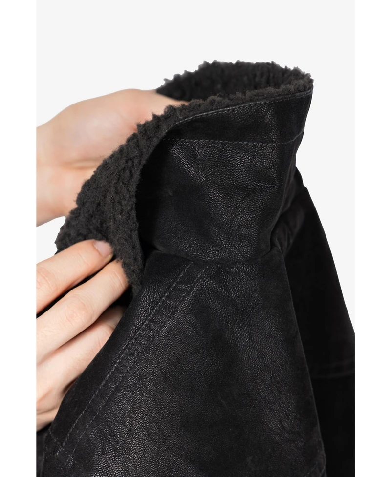 Boy's Faux Suede Ranger Jacket With Shearling Lining