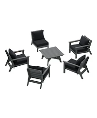 WestinTrends Outdoor 6-Piece Modular Sectional Patio Furniture Sofa Set