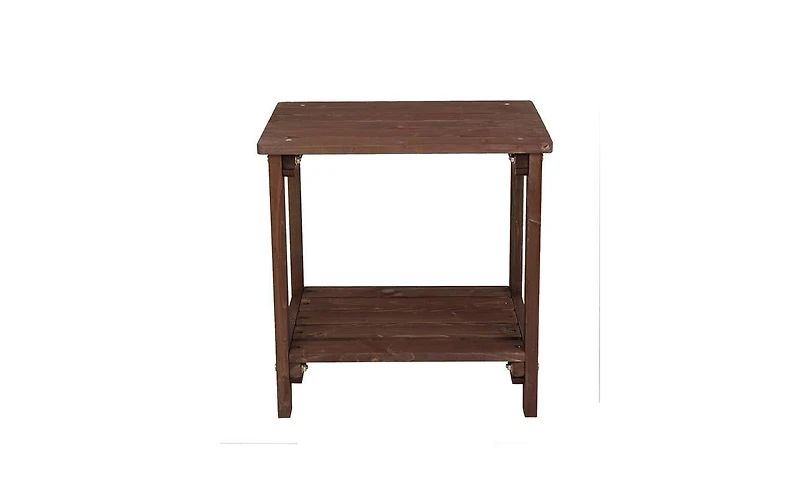 Slickblue Rectangular Wood Side Table For Indoor & Outdoor