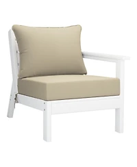 WestinTrends Outdoor Patio Hdpe White Sectional Sofa with Cushions