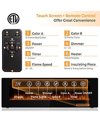 Sugift 60 Inch Ultra Thin Electric Fireplace with 2 Heat Settings