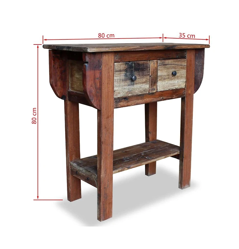 Console Table Mixed Recycled Wood 31.5"x13.8"x31.5"
