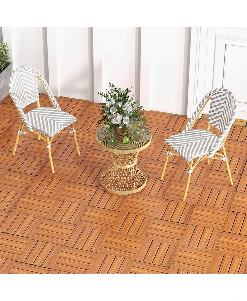 Costway Pcs Interlocking Deck Tiles Anti-slip Floor Tiles for Poolside All Weather